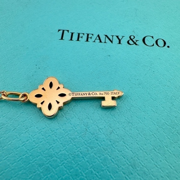 Tiffany & Co. Diamond Mini Victoria Key Necklace 18k Rose Gold 16" - Picture 4 of 7